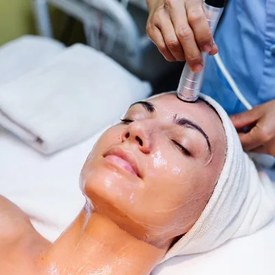 Deep cleansing step of a Hydra Facial at Anna Studio Conway AR